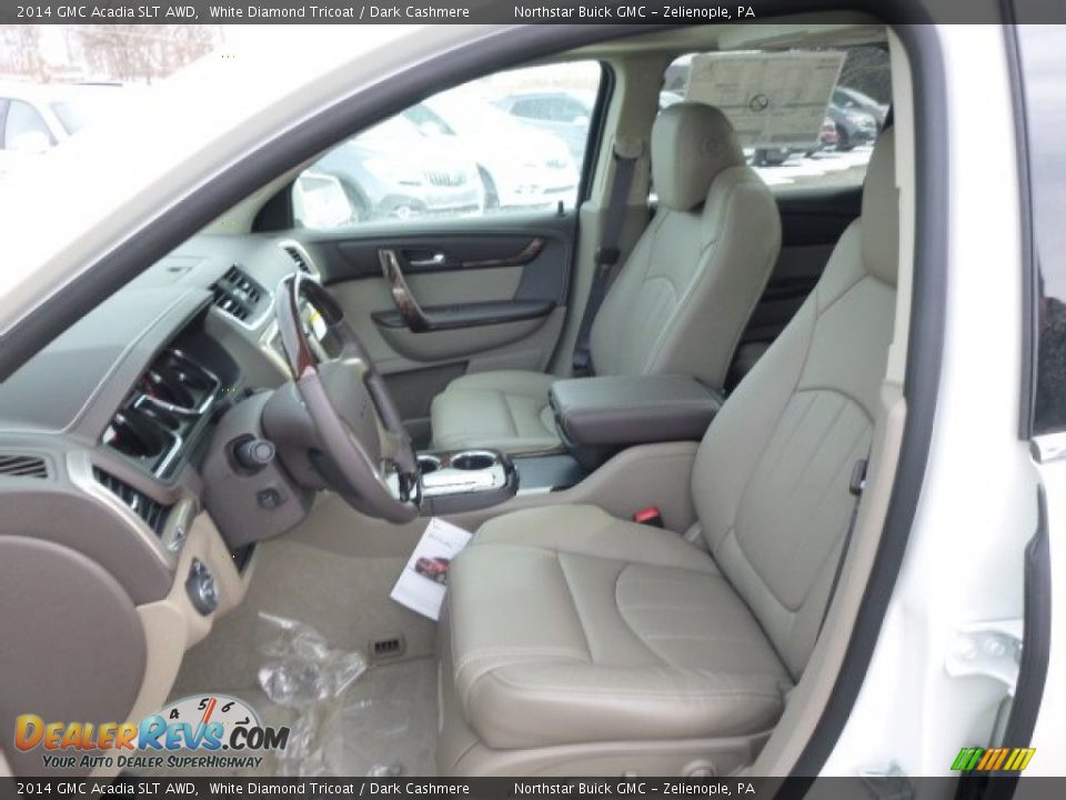 2014 GMC Acadia SLT AWD White Diamond Tricoat / Dark Cashmere Photo #10