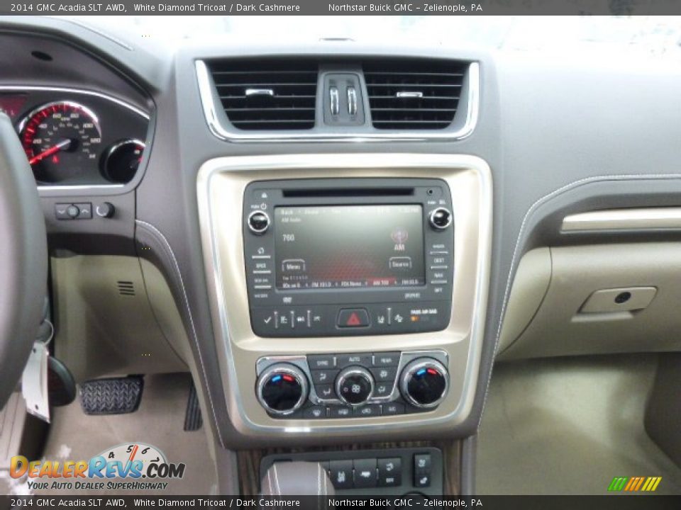 2014 GMC Acadia SLT AWD White Diamond Tricoat / Dark Cashmere Photo #15