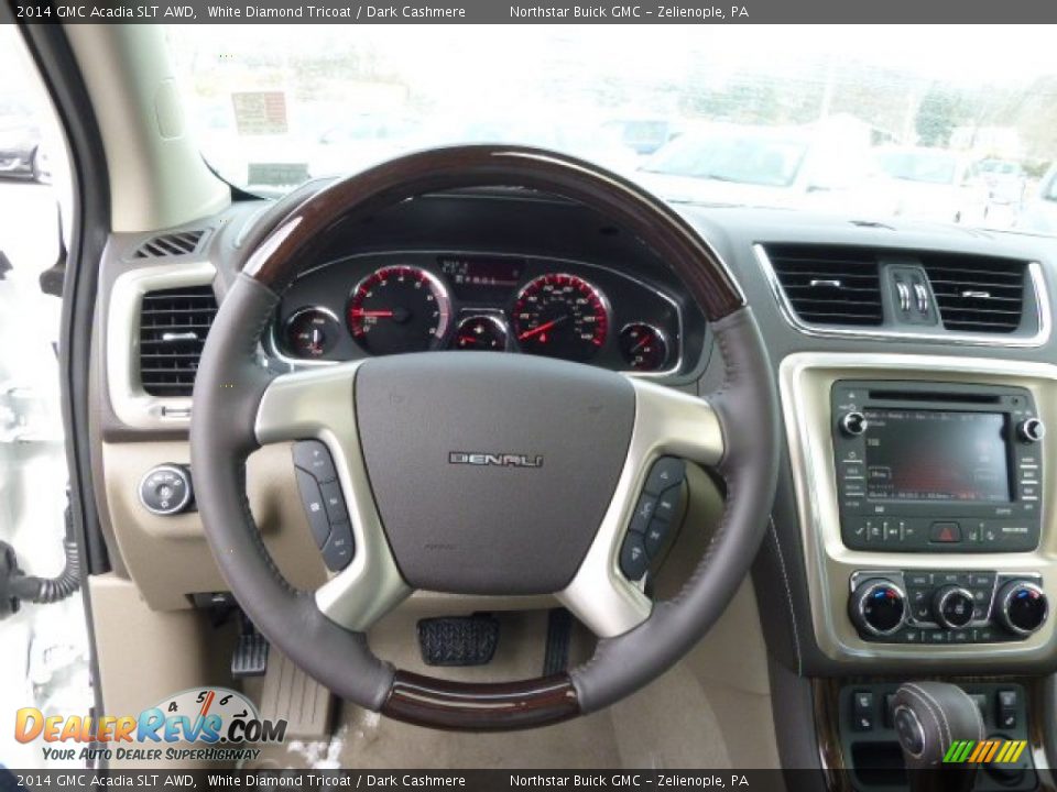 2014 GMC Acadia SLT AWD White Diamond Tricoat / Dark Cashmere Photo #18