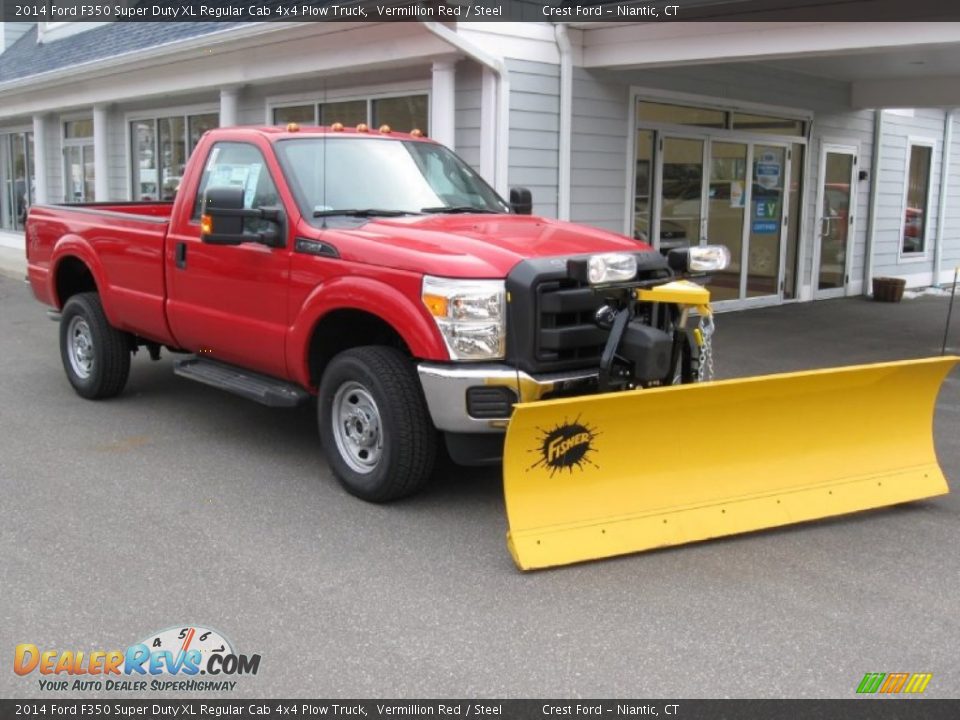 Front 3/4 View of 2014 Ford F350 Super Duty XL Regular Cab 4x4 Plow Truck Photo #1