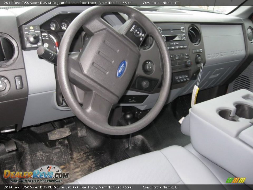 Steel Interior - 2014 Ford F350 Super Duty XL Regular Cab 4x4 Plow Truck Photo #3