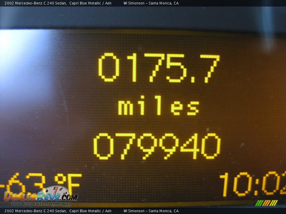 2002 Mercedes-Benz C 240 Sedan Capri Blue Metallic / Ash Photo #10
