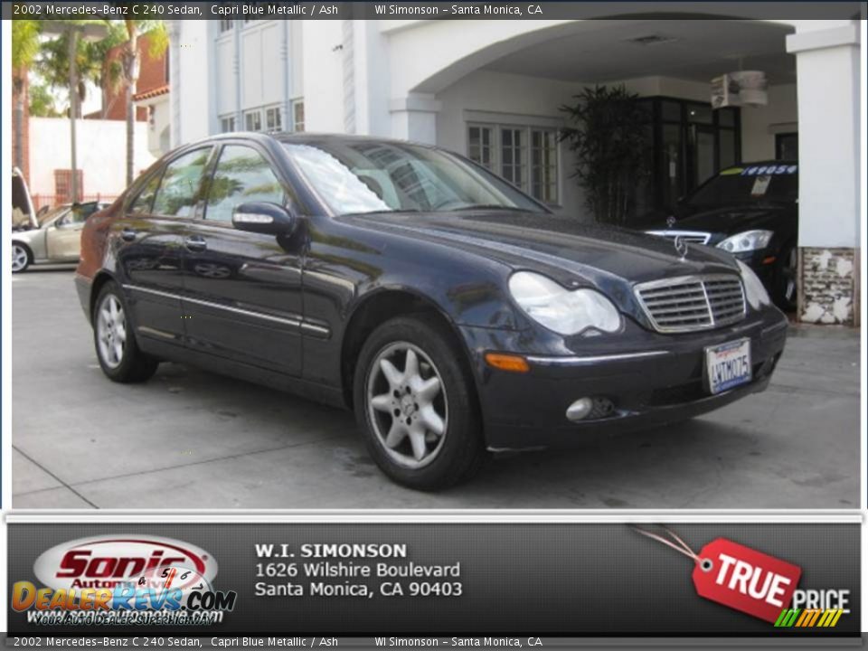 2002 Mercedes-Benz C 240 Sedan Capri Blue Metallic / Ash Photo #25