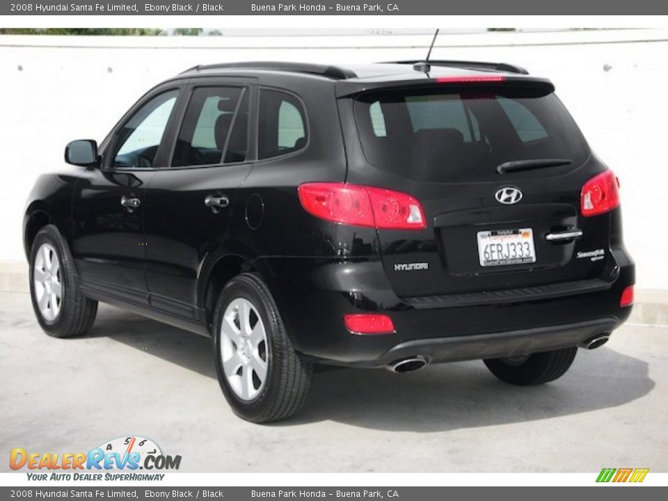 2008 Hyundai Santa Fe Limited Ebony Black / Black Photo #2