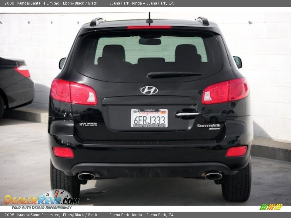 2008 Hyundai Santa Fe Limited Ebony Black / Black Photo #10