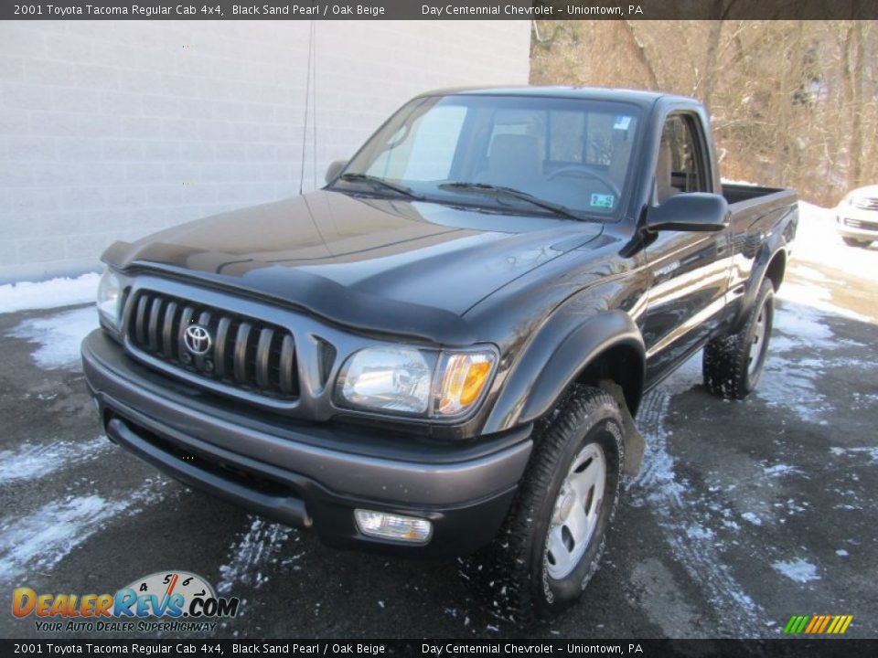 2001 Toyota Tacoma Regular Cab 4x4 Black Sand Pearl / Oak Beige Photo #10