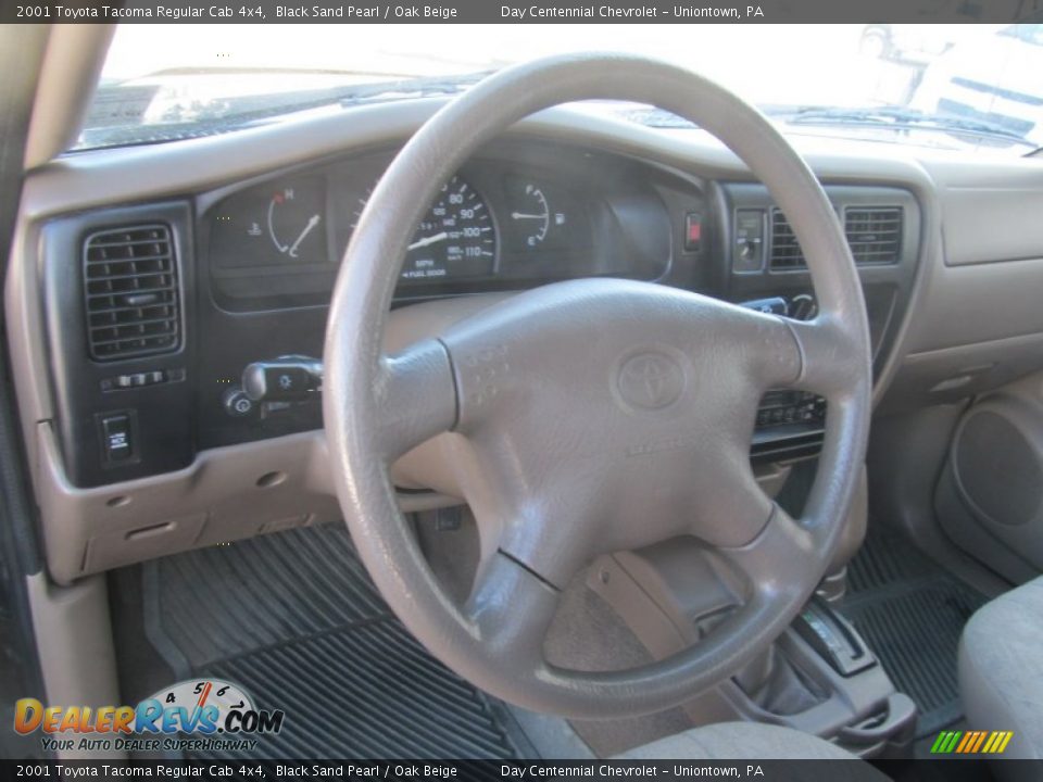 2001 Toyota Tacoma Regular Cab 4x4 Black Sand Pearl / Oak Beige Photo #13