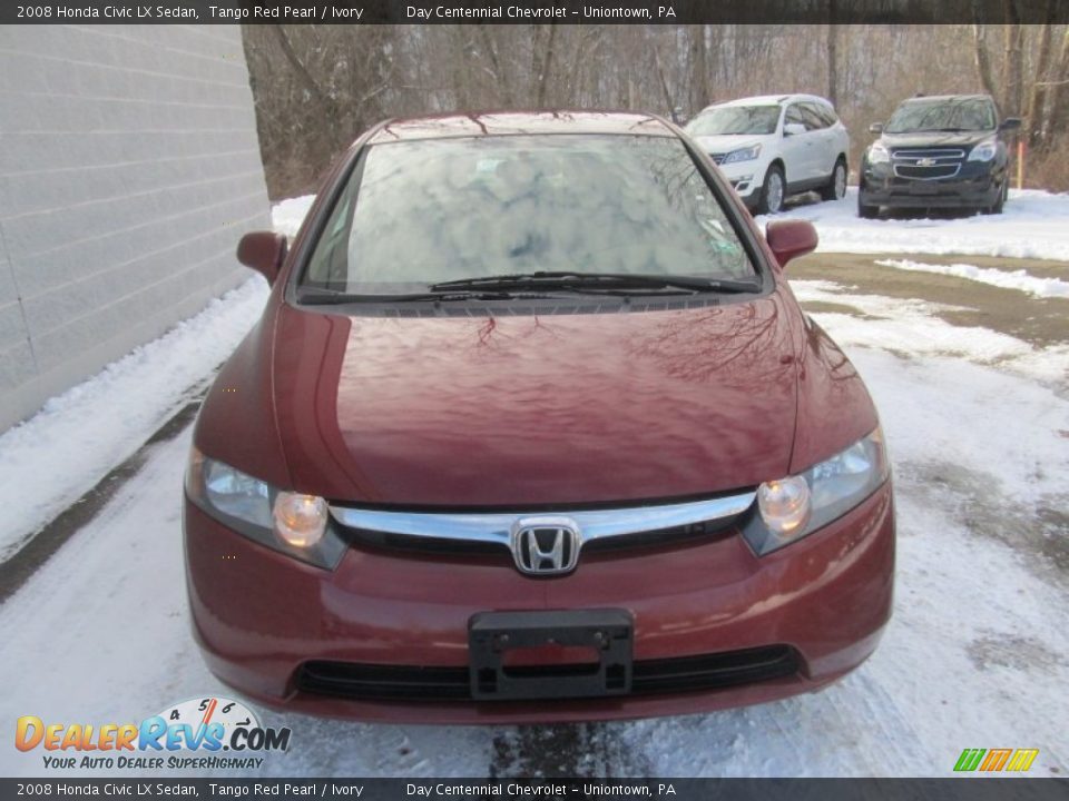 2008 Honda Civic LX Sedan Tango Red Pearl / Ivory Photo #8