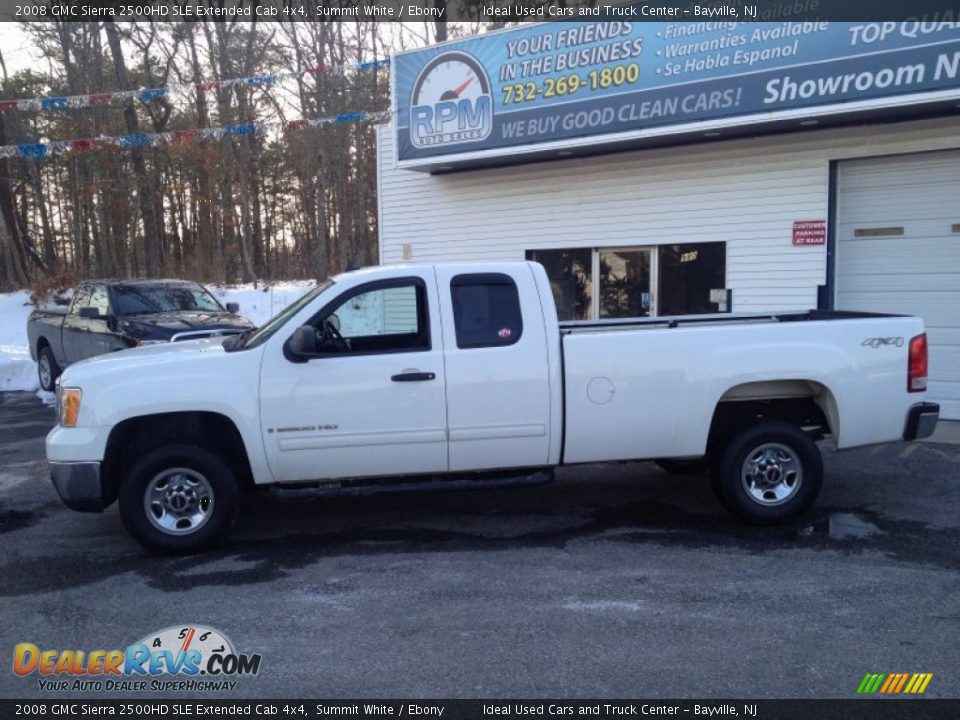 2008 GMC Sierra 2500HD SLE Extended Cab 4x4 Summit White / Ebony Photo #12