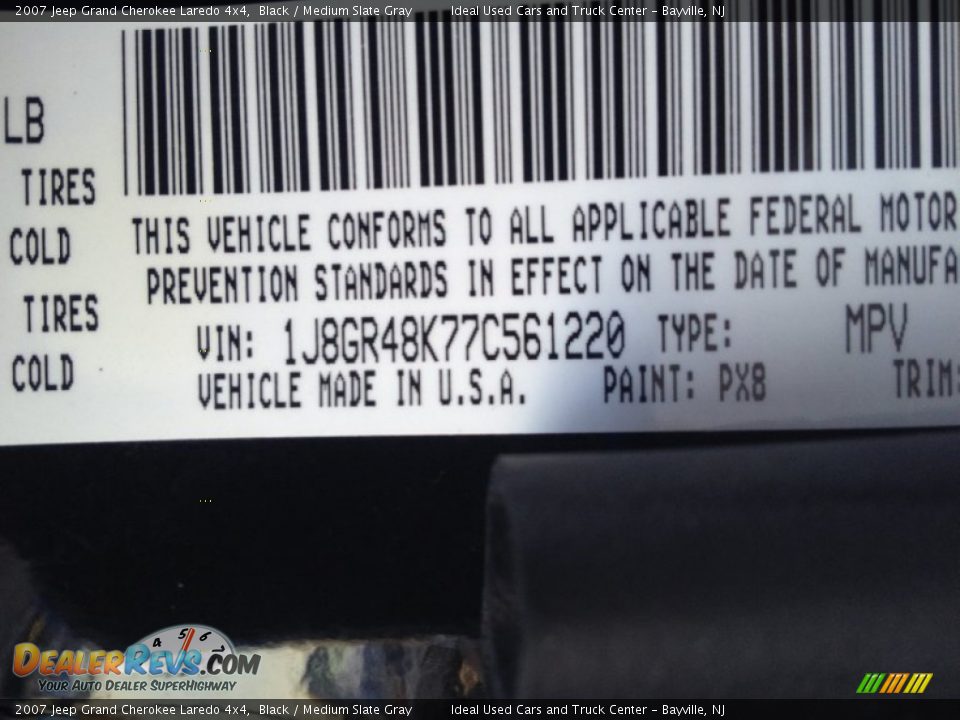 2007 Jeep Grand Cherokee Laredo 4x4 Black / Medium Slate Gray Photo #26