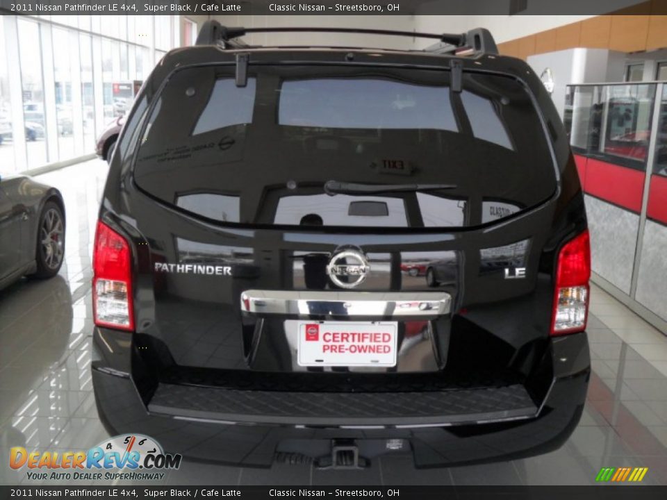 2011 Nissan Pathfinder LE 4x4 Super Black / Cafe Latte Photo #3