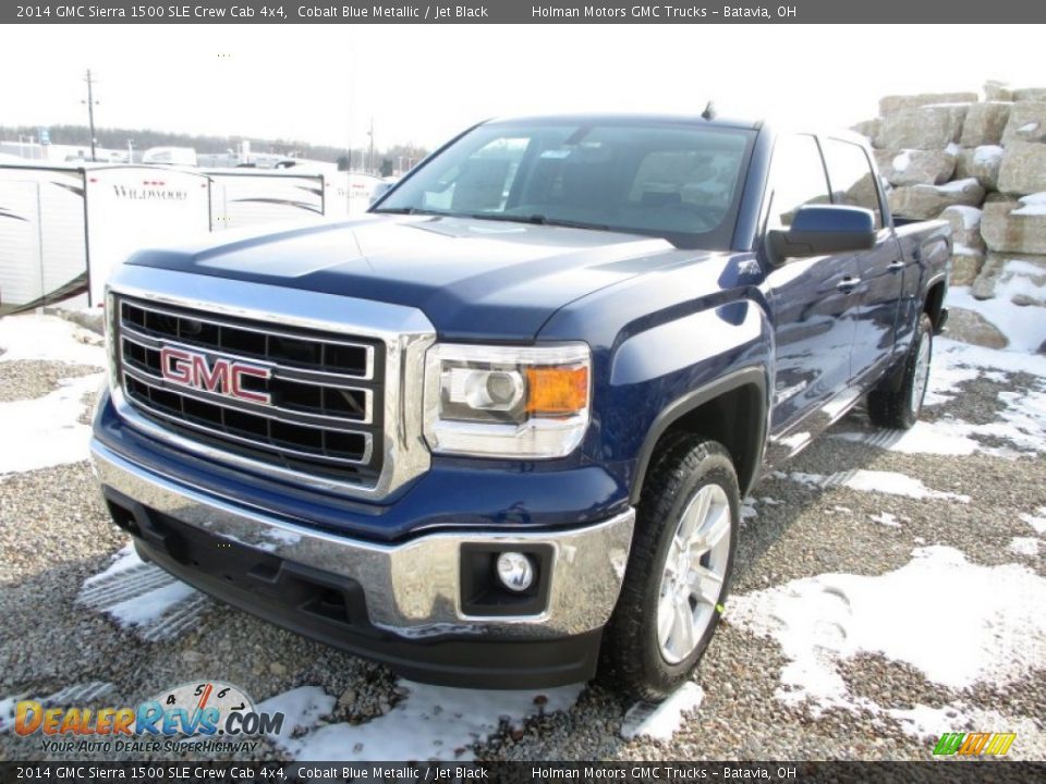 2014 GMC Sierra 1500 SLE Crew Cab 4x4 Cobalt Blue Metallic / Jet Black Photo #3