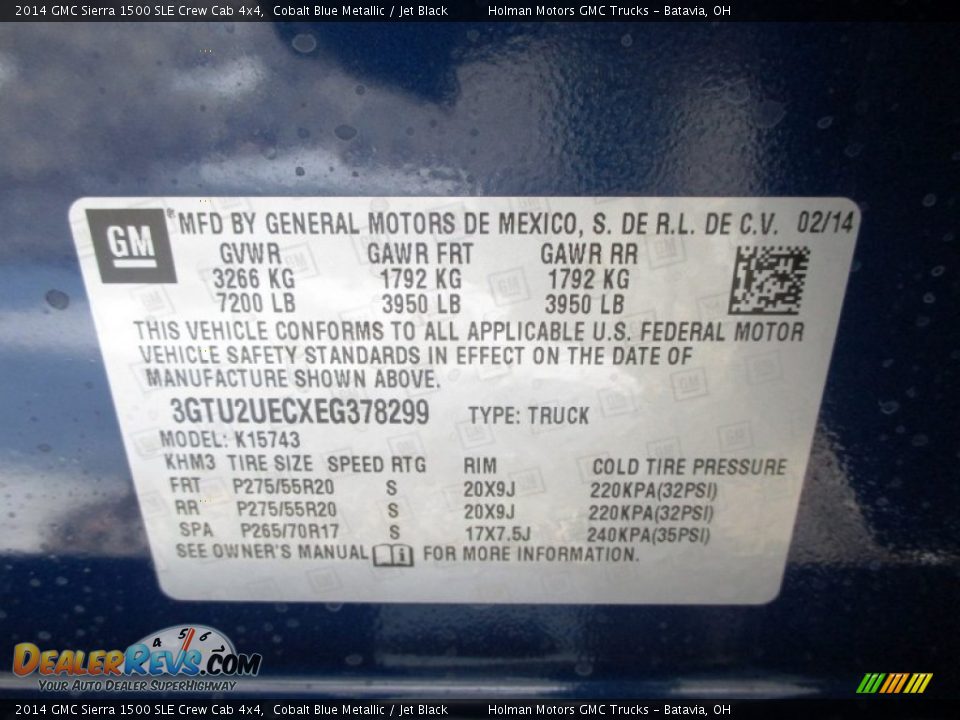 2014 GMC Sierra 1500 SLE Crew Cab 4x4 Cobalt Blue Metallic / Jet Black Photo #6