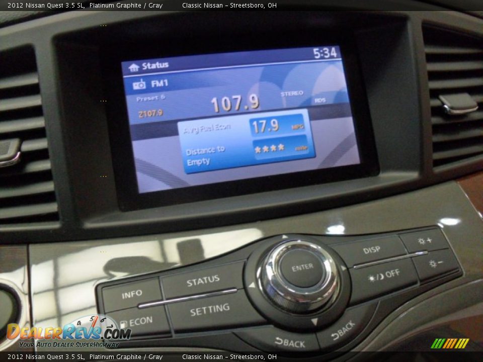 2012 Nissan Quest 3.5 SL Platinum Graphite / Gray Photo #21