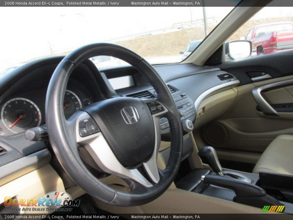 2008 Honda Accord EX-L Coupe Polished Metal Metallic / Ivory Photo #9