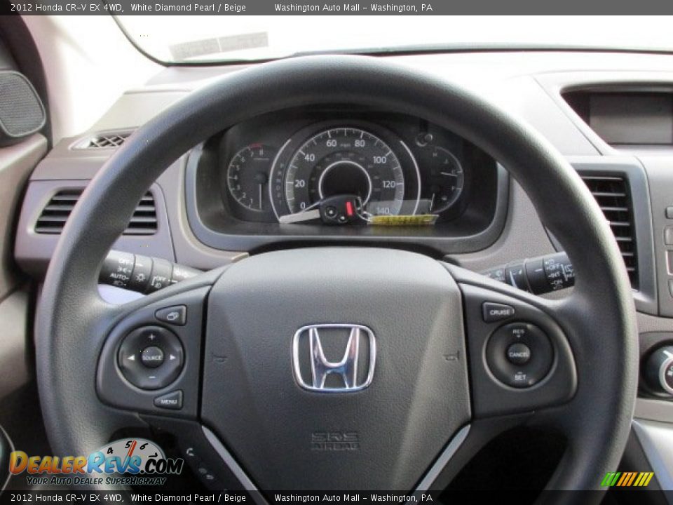 2012 Honda CR-V EX 4WD White Diamond Pearl / Beige Photo #15