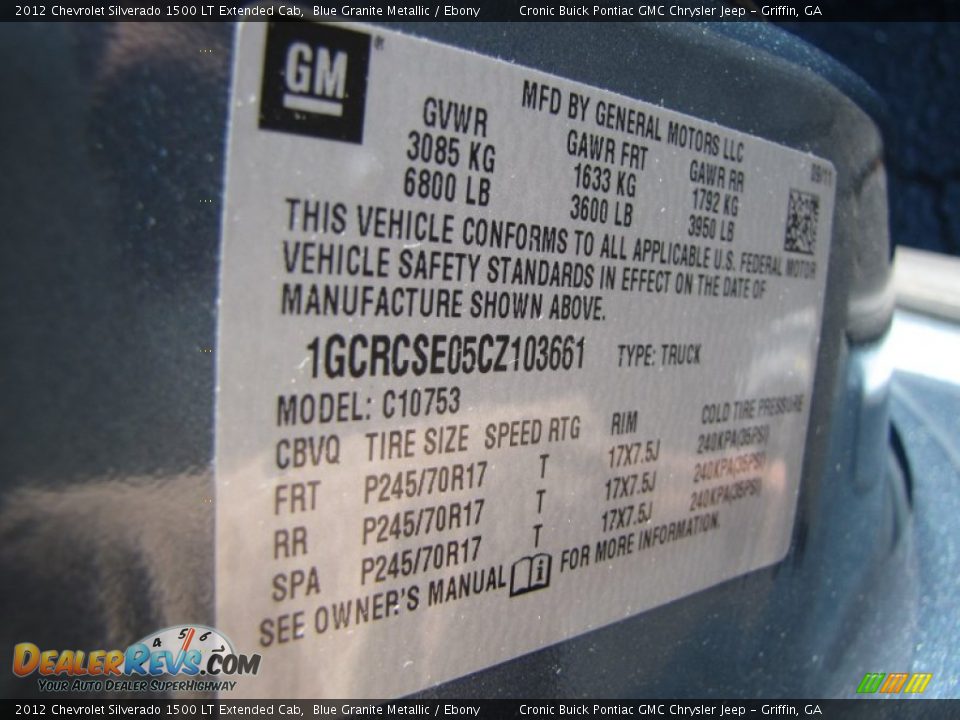 2012 Chevrolet Silverado 1500 LT Extended Cab Blue Granite Metallic / Ebony Photo #24