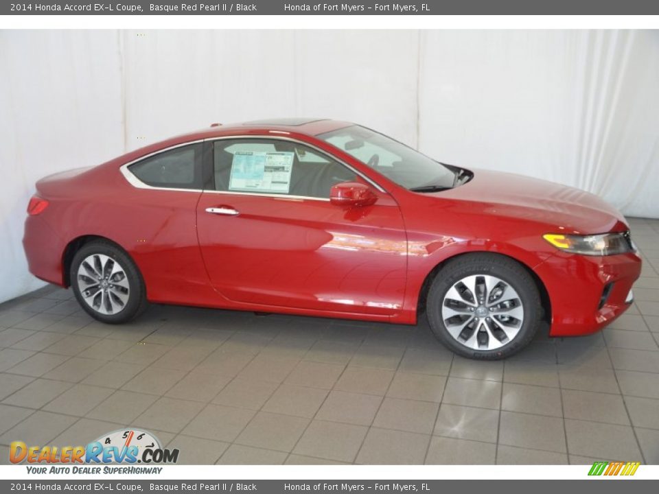 2014 Honda Accord EX-L Coupe Basque Red Pearl II / Black Photo #6