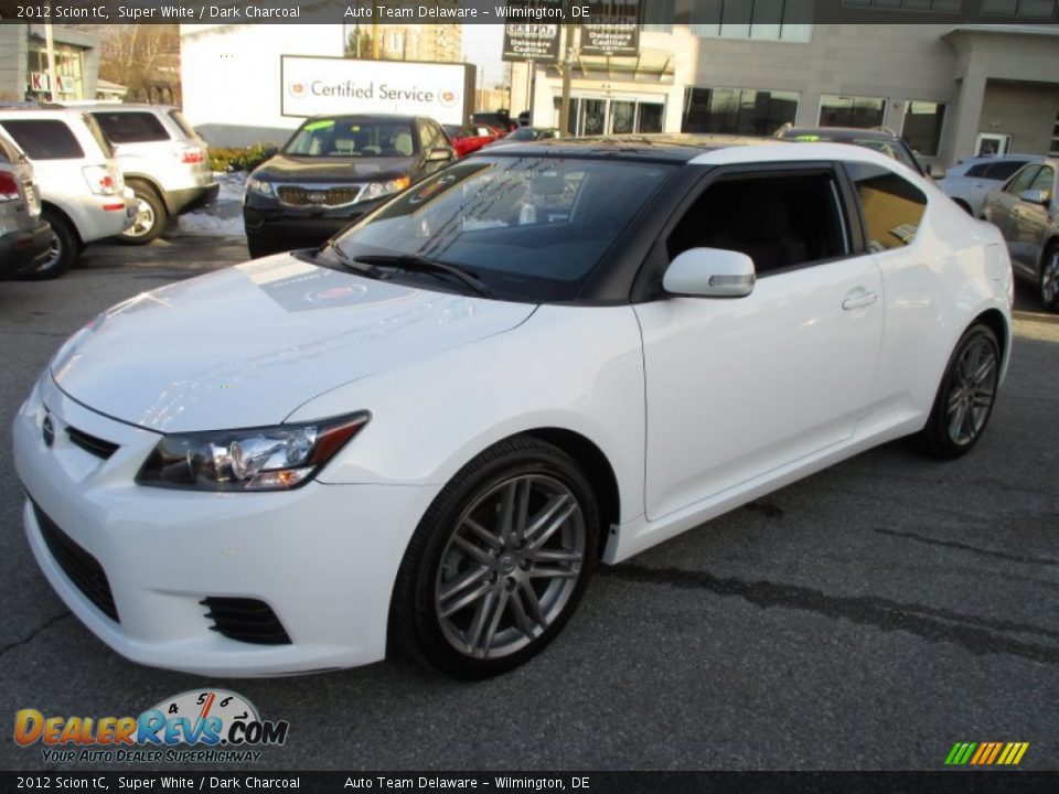 2012 Scion tC Super White / Dark Charcoal Photo #2