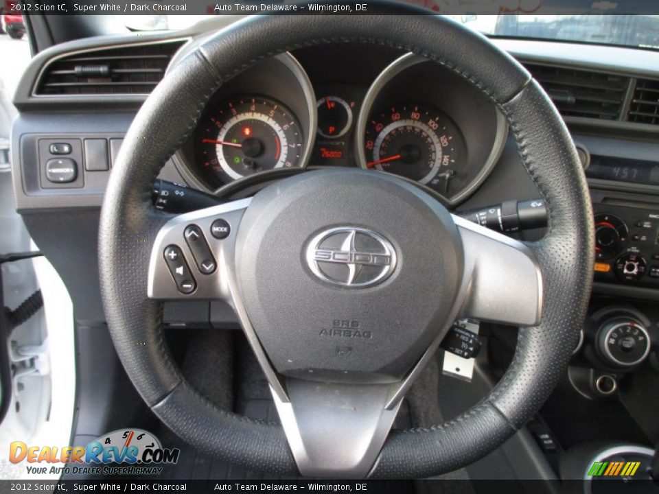 2012 Scion tC Super White / Dark Charcoal Photo #12