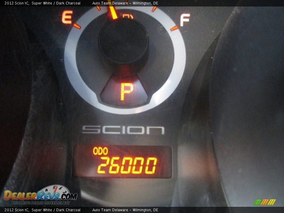 2012 Scion tC Super White / Dark Charcoal Photo #13