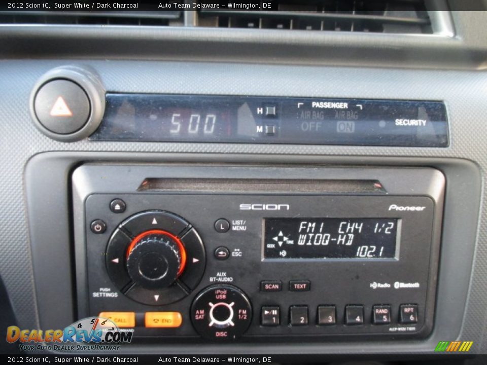 2012 Scion tC Super White / Dark Charcoal Photo #34