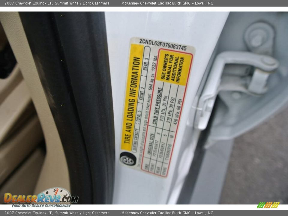2007 Chevrolet Equinox LT Summit White / Light Cashmere Photo #7
