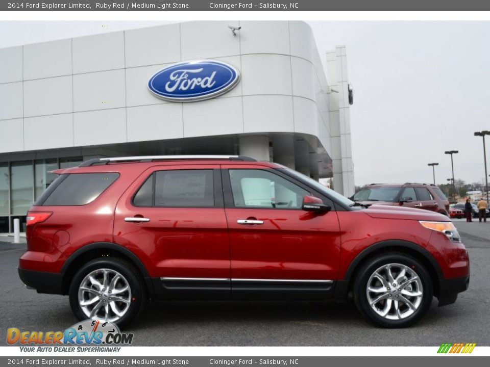 2014 Ford Explorer Limited Ruby Red / Medium Light Stone Photo #2
