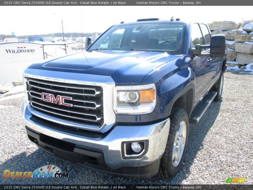 2015 GMC Sierra 2500HD SLE Double Cab 4x4 Cobalt Blue Metallic / Jet Black Photo #3