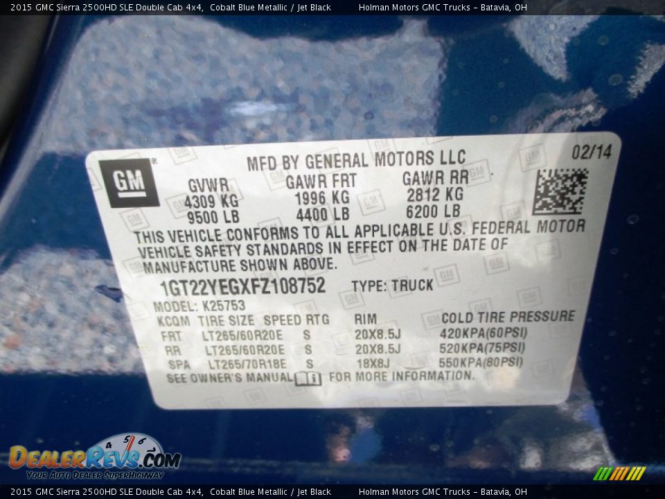 2015 GMC Sierra 2500HD SLE Double Cab 4x4 Cobalt Blue Metallic / Jet Black Photo #6