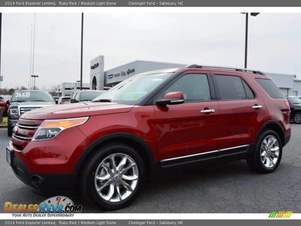 2014 Ford Explorer Limited Ruby Red / Medium Light Stone Photo #3