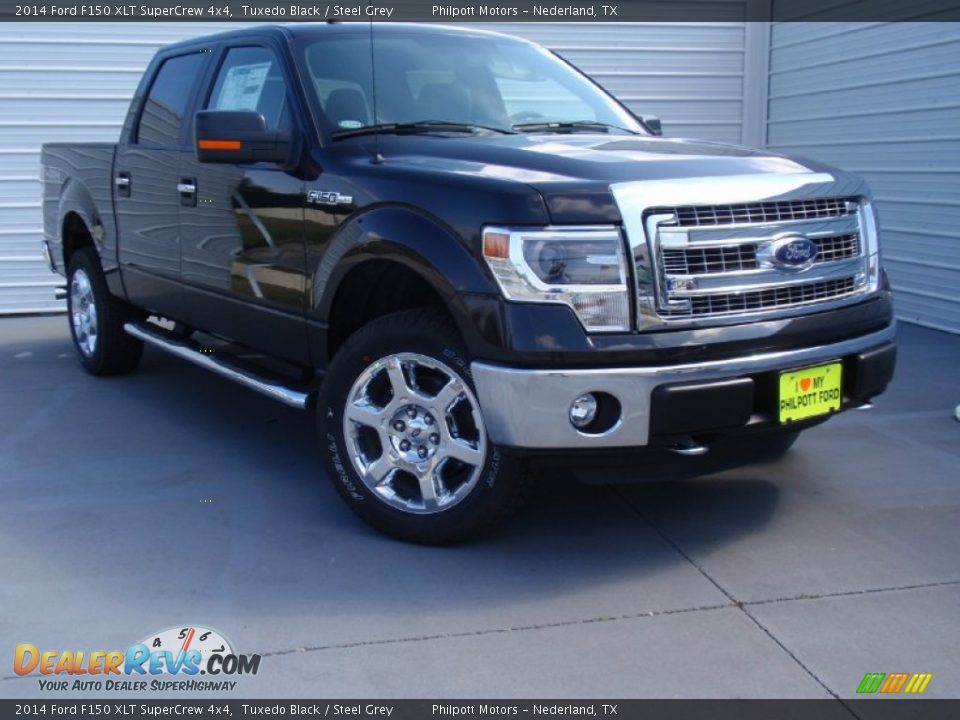 2014 Ford F150 XLT SuperCrew 4x4 Tuxedo Black / Steel Grey Photo #2