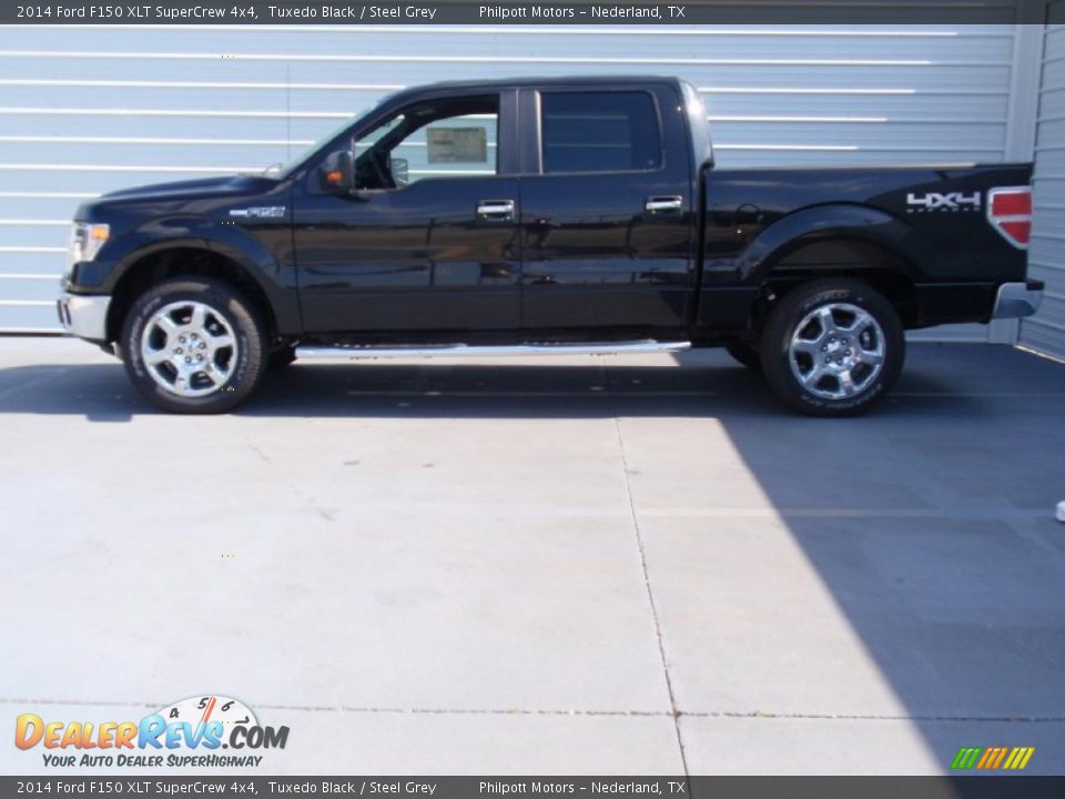 2014 Ford F150 XLT SuperCrew 4x4 Tuxedo Black / Steel Grey Photo #6