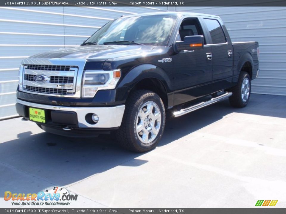 2014 Ford F150 XLT SuperCrew 4x4 Tuxedo Black / Steel Grey Photo #7