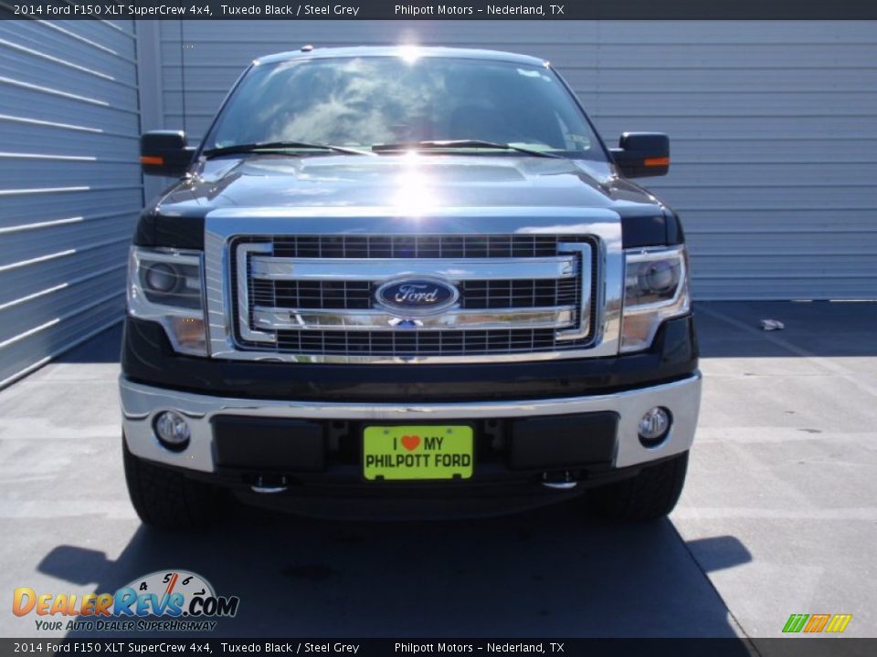 2014 Ford F150 XLT SuperCrew 4x4 Tuxedo Black / Steel Grey Photo #8