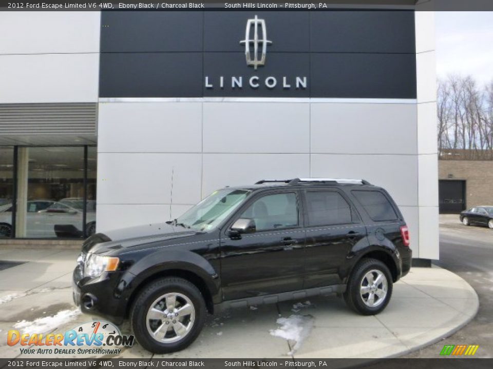 2012 Ford Escape Limited V6 4WD Ebony Black / Charcoal Black Photo #1