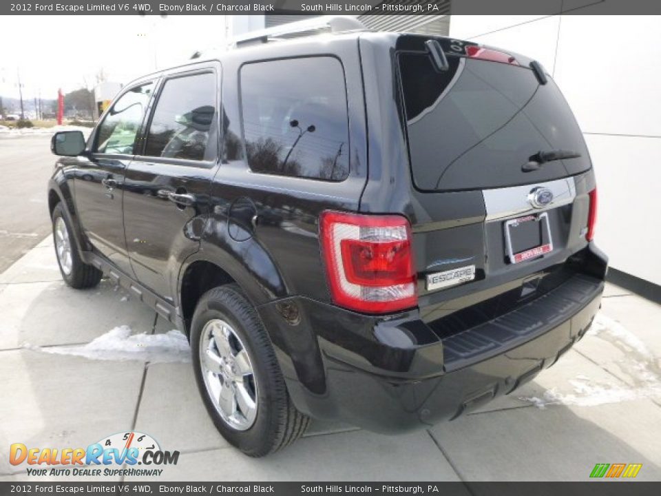 2012 Ford Escape Limited V6 4WD Ebony Black / Charcoal Black Photo #3