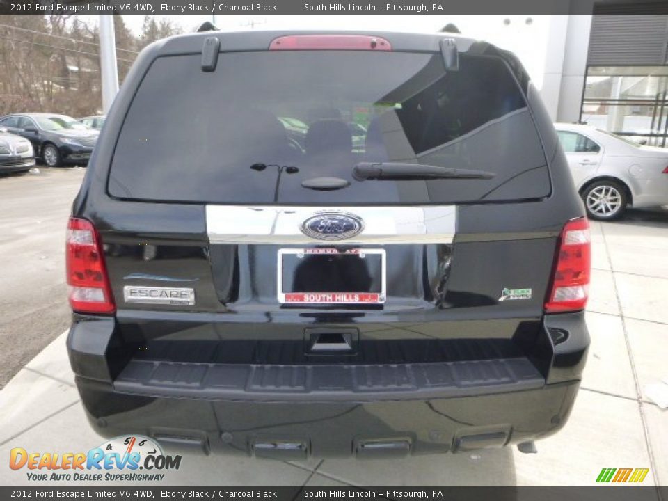 2012 Ford Escape Limited V6 4WD Ebony Black / Charcoal Black Photo #4