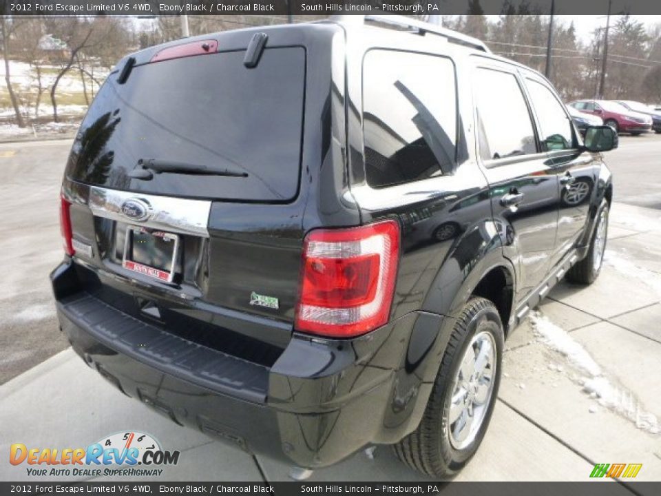 2012 Ford Escape Limited V6 4WD Ebony Black / Charcoal Black Photo #5