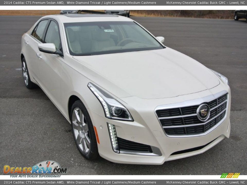 2014 Cadillac CTS Premium Sedan AWD White Diamond Tricoat / Light Cashmere/Medium Cashmere Photo #1