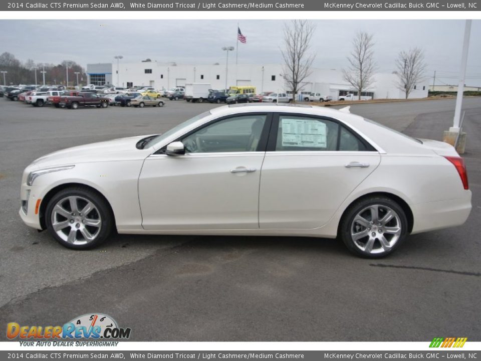 2014 Cadillac CTS Premium Sedan AWD White Diamond Tricoat / Light Cashmere/Medium Cashmere Photo #3