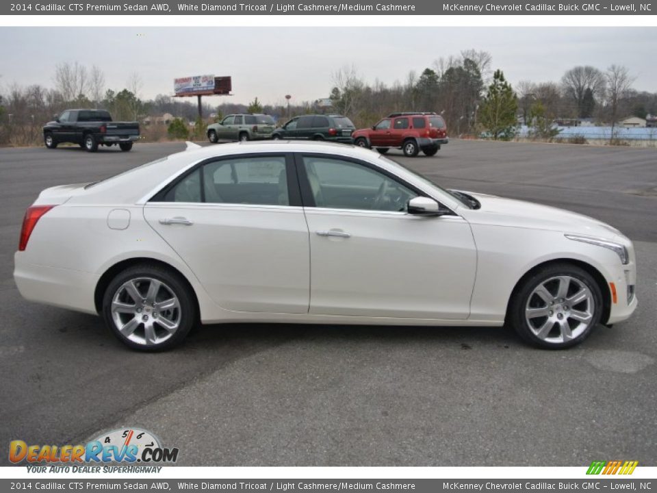 2014 Cadillac CTS Premium Sedan AWD White Diamond Tricoat / Light Cashmere/Medium Cashmere Photo #6