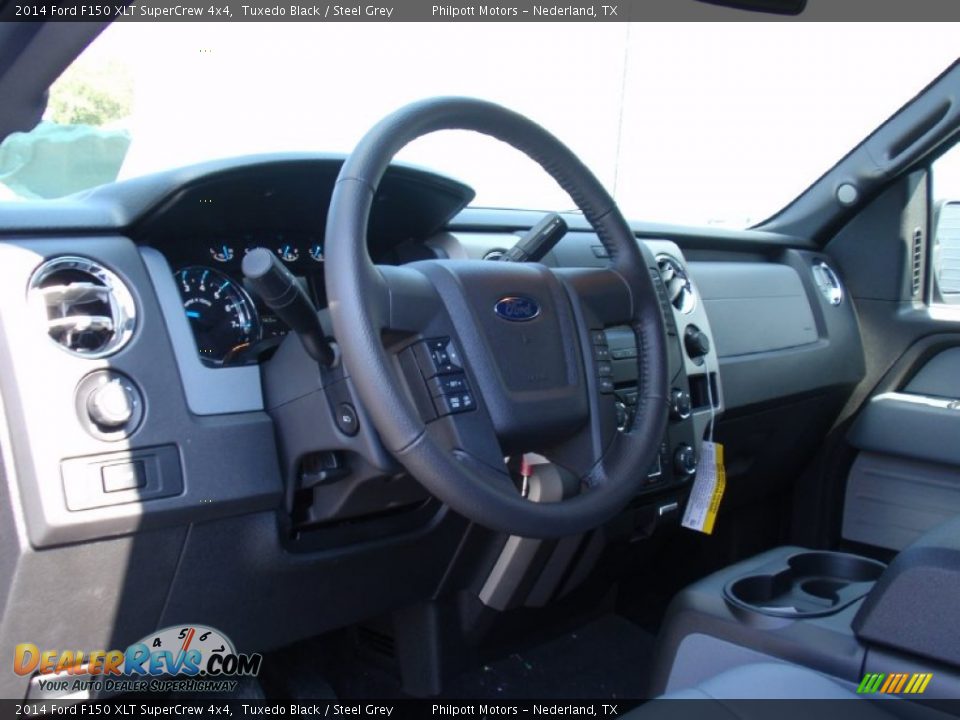 2014 Ford F150 XLT SuperCrew 4x4 Tuxedo Black / Steel Grey Photo #29