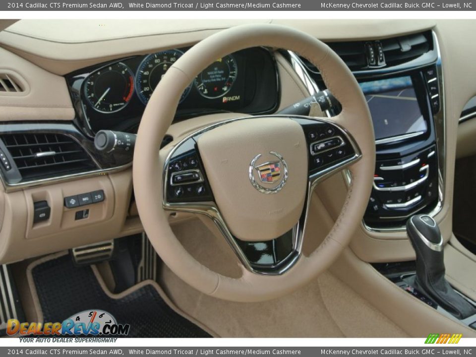 2014 Cadillac CTS Premium Sedan AWD White Diamond Tricoat / Light Cashmere/Medium Cashmere Photo #21