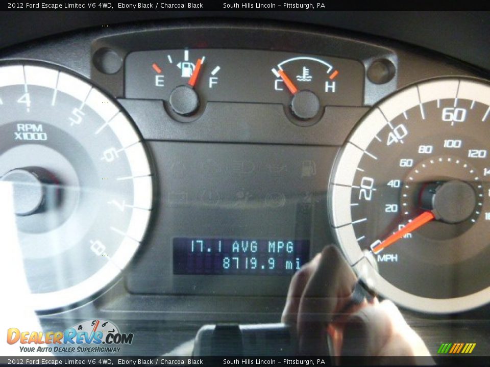 2012 Ford Escape Limited V6 4WD Ebony Black / Charcoal Black Photo #24