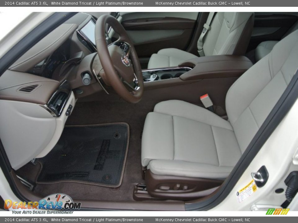 Light Platinum/Brownstone Interior - 2014 Cadillac ATS 3.6L Photo #8