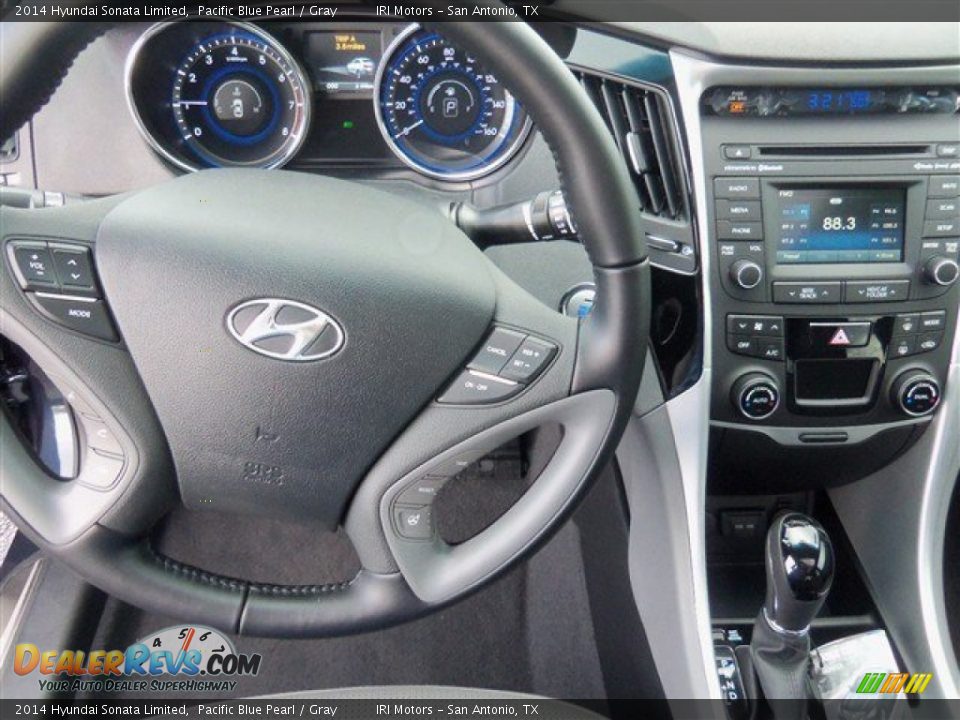 2014 Hyundai Sonata Limited Pacific Blue Pearl / Gray Photo #7