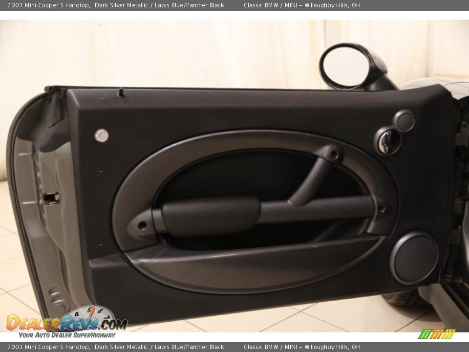 2003 Mini Cooper S Hardtop Dark Silver Metallic / Lapis Blue/Panther Black Photo #4