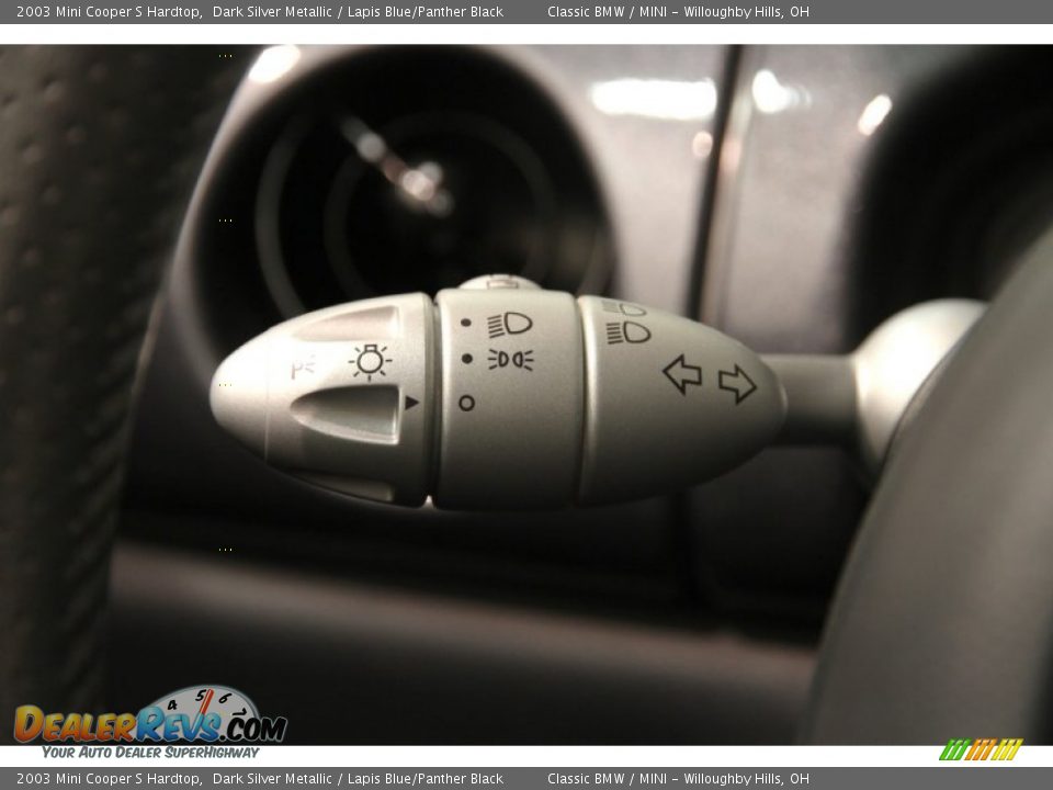 2003 Mini Cooper S Hardtop Dark Silver Metallic / Lapis Blue/Panther Black Photo #7
