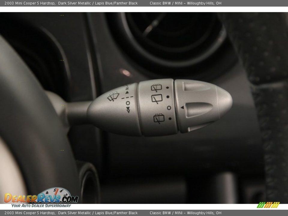 2003 Mini Cooper S Hardtop Dark Silver Metallic / Lapis Blue/Panther Black Photo #9